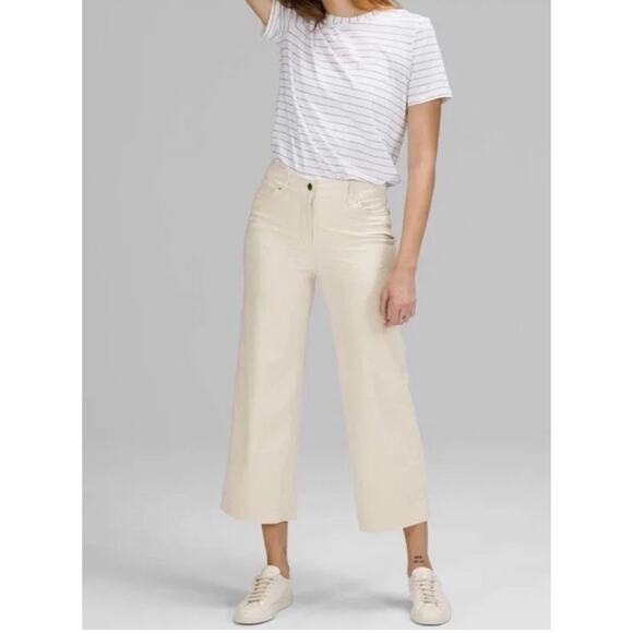 Lululemon Womens City Sleek 5 Pocket Wide Leg Pants Beige Khaki Utilitech 32 - Picture 1 of 8